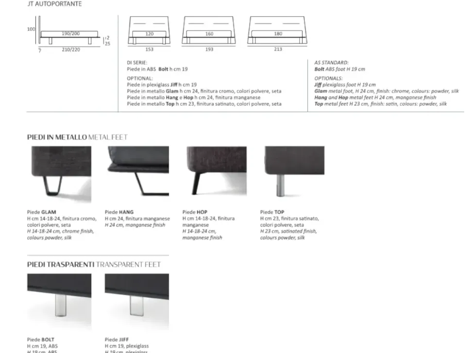 Letto matrimoniale con piedini Jt Samoa a prezzo scontato