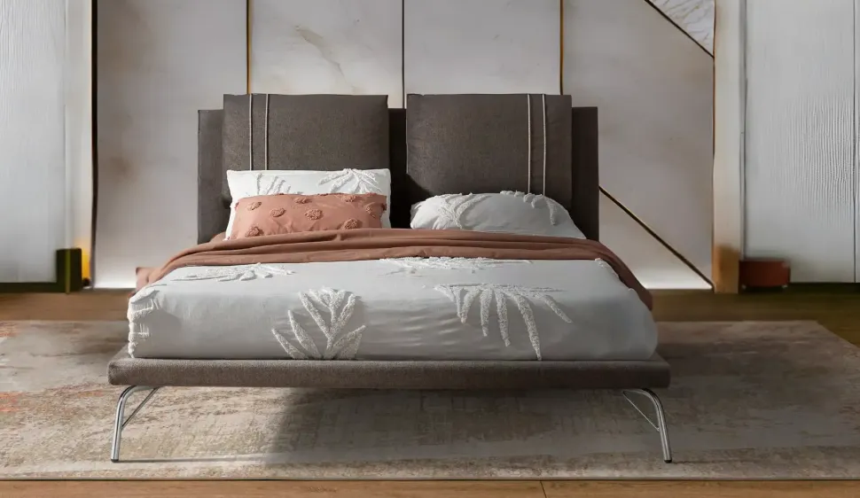 Letto matrimoniale design Letto imbottito road Mobilificio bellutti a prezzo scontato