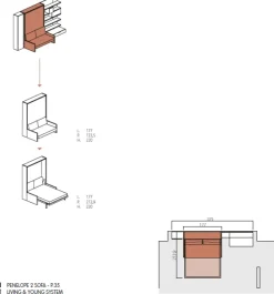 Letto matrimoniale design Penelope 2 sofa' boiserie Clei a prezzo ribassato