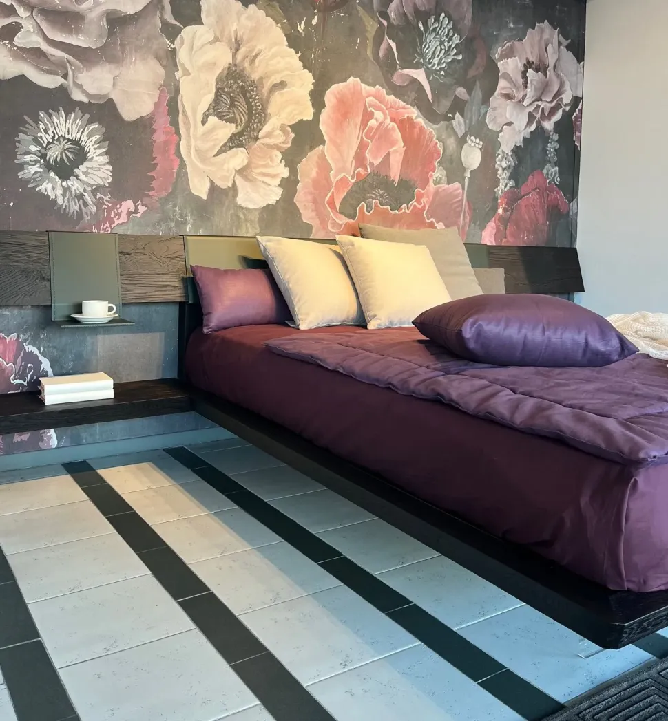 Letto matrimoniale design Biplano Fimar a prezzo scontato