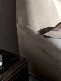 Letto matrimoniale design Letto luxury pelle vellutata maxi 200x200 Md work a prezzo scontato