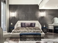 Letto matrimoniale design Letto luxury pelle vellutata maxi 200x200 Md work a prezzo scontato