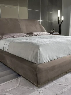 Letto matrimoniale design Letto luxury pelle vellutata maxi 200x200 Md work a prezzo scontato