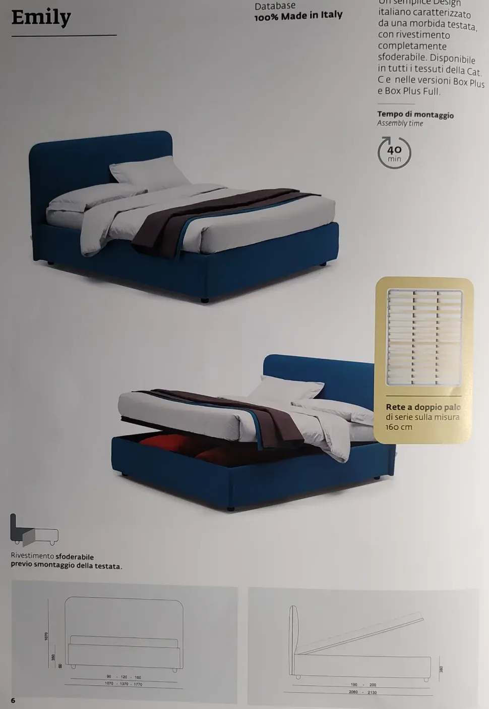 Letto matrimoniale moderno Gin air emily tango Collezione esclusiva a prezzo ribassato