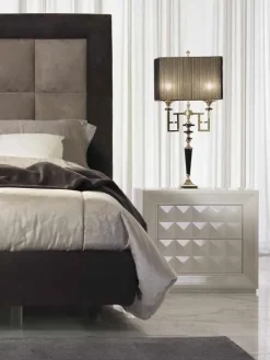 Letto matrimoniale moderno Letto scamosciato  Md work a prezzo scontato