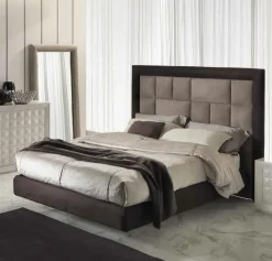 Letto matrimoniale moderno Letto scamosciato  Md work a prezzo scontato