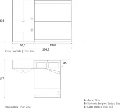 Letto moderno a scomparsa Composizione letto/divano/scrivania Artigianale a prezzo ribassato