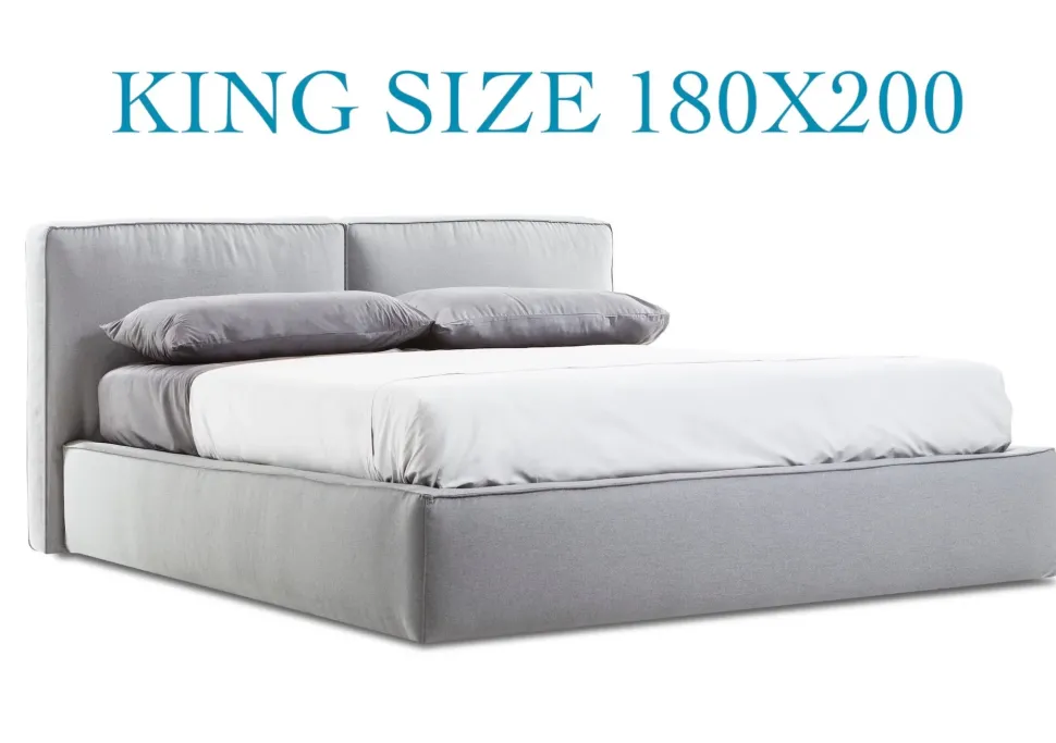 Letto moderno con contenitore herman king size 180 Collezione esclusiva a prezzo ribassato