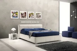 Letto moderno con contenitore Square * Samoa a prezzo ribassato