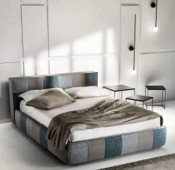 Letto moderno con contenitore Square * Samoa a prezzo ribassato