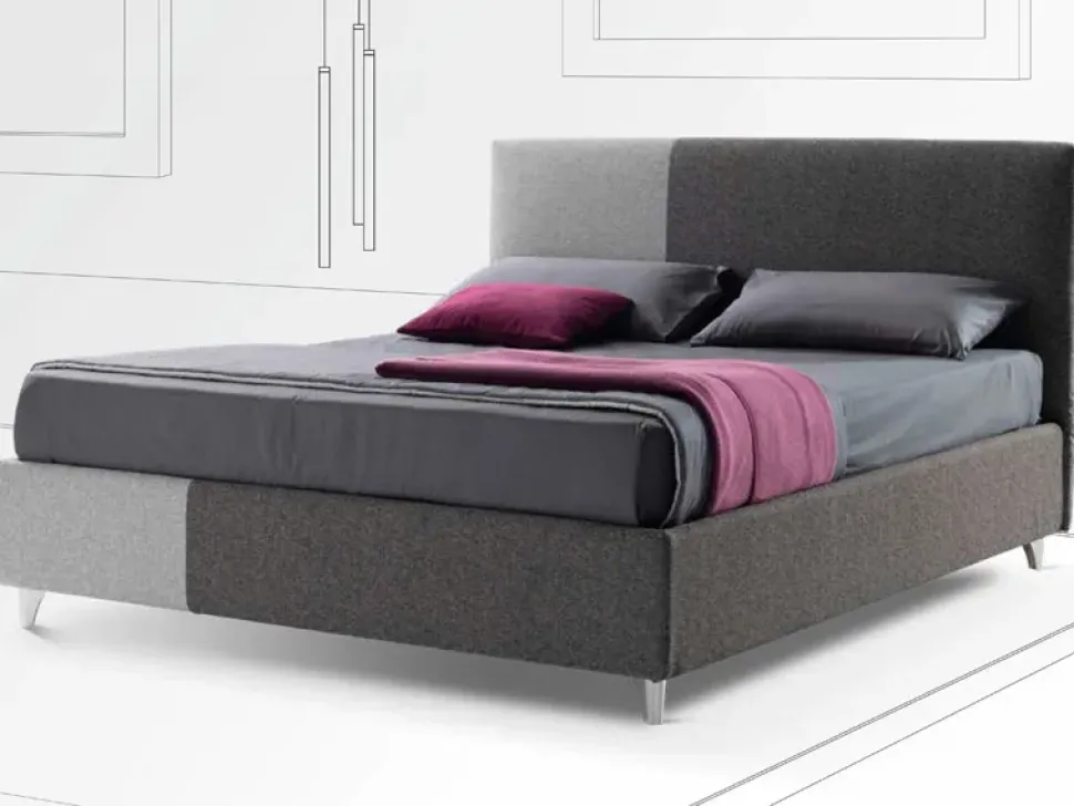 Letto moderno con contenitore Edda Stilfar a prezzo ribassato