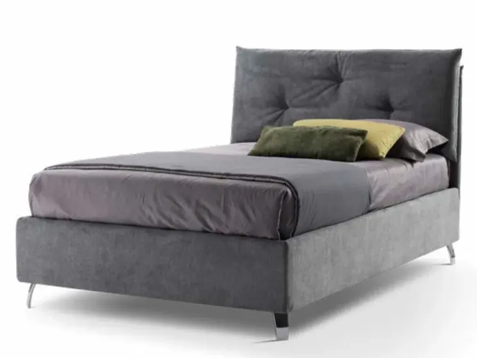 Letto moderno con contenitore Francesca con bottoni Stilfar a prezzo ribassato