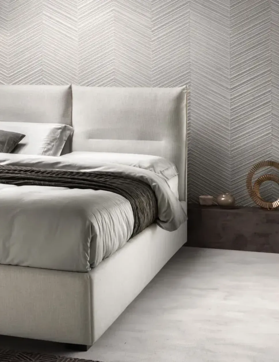 Letto moderno con contenitore Sharp Samoa a prezzo scontato