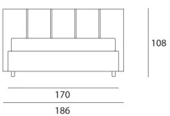 Letto moderno con gambe Acquario Cosmoletti a prezzo ribassato