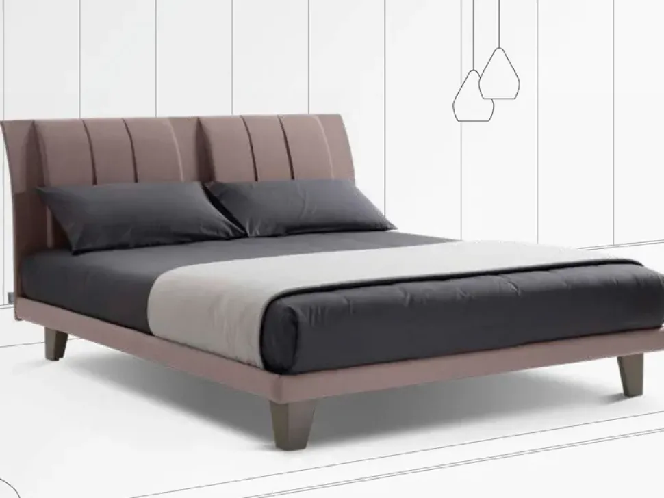Letto moderno con gambe Carolina rete Stilfar a prezzo scontato