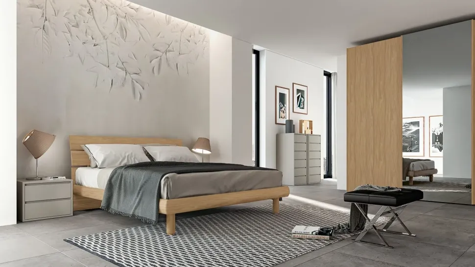 Letto moderno con gambe Teorema Santalucia a prezzo scontato