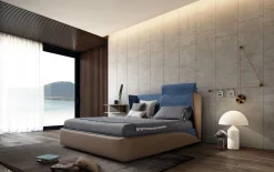 Letto moderno con giroletto Relax Novaluna a prezzo ribassato