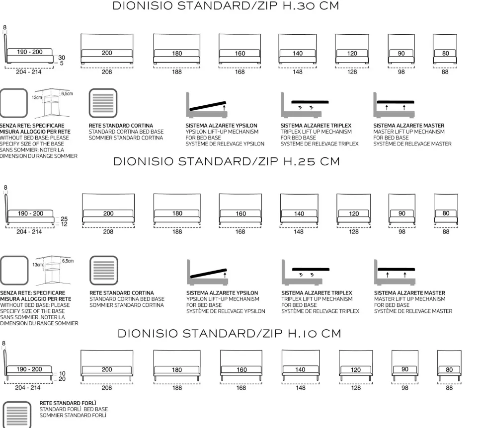 Letto moderno Dionisio zip * Rosini con un ribasso esclusivo