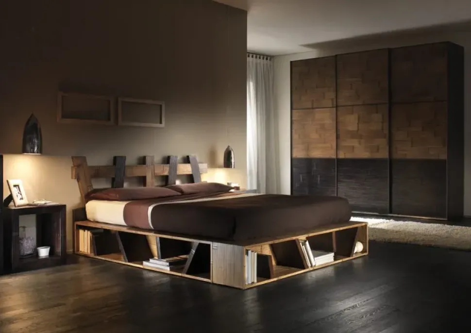 LETTO MODERNO GEOMETRICO IN CRASH BAMBU'