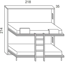 Letto moderno Letto a scomparsa a castello step Artigianale con un ribasso del 27%