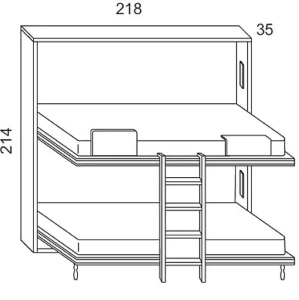 Letto moderno Letto a scomparsa a castello step Artigianale con un ribasso del 27%