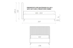 Letto piazza e mezzo con contenitore Letto contenitore velluto extra luxury Md work a prezzo ribassato