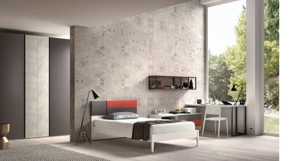 Letto piazza e mezzo con pediera Fusion Zg mobili a prezzo scontato