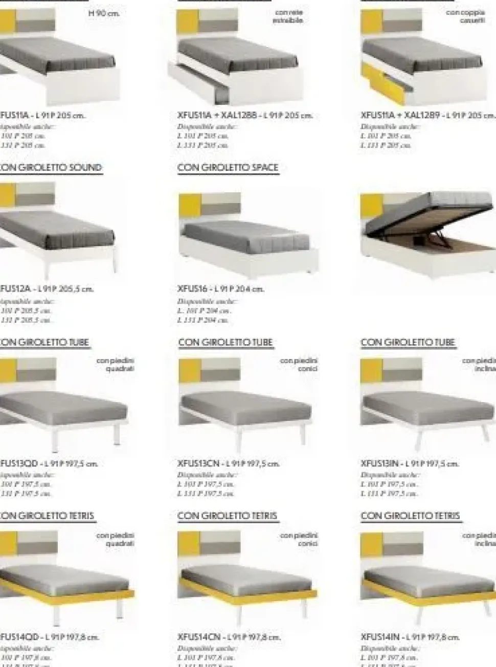 Letto piazza e mezzo con pediera Fusion Zg mobili a prezzo scontato