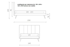Letto piazza e mezzo con gambe Letto piazza e mezzo luxury pink  Md work a prezzo scontato