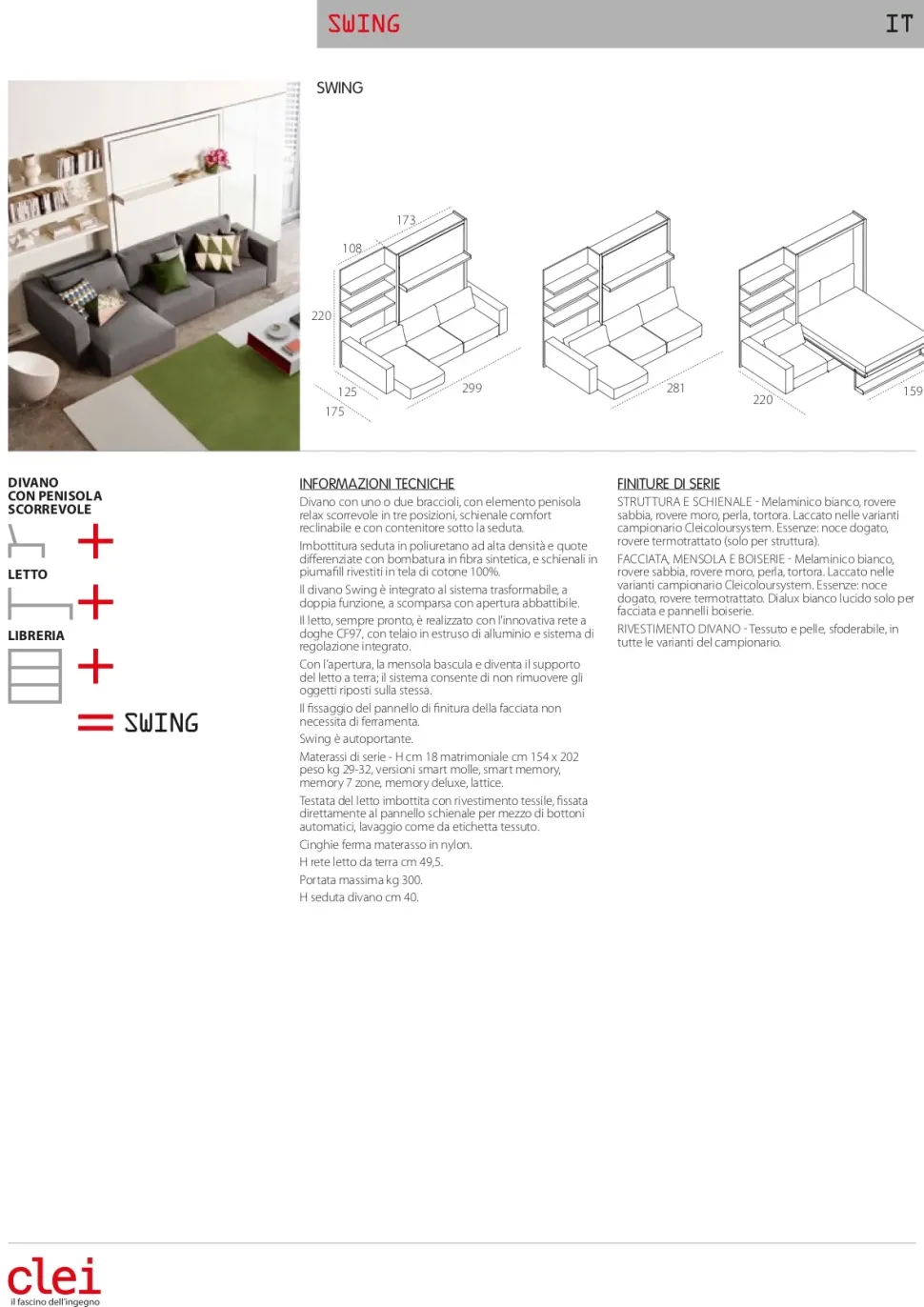 LETTO Promo sul nuovo letto swing Clei a PREZZI OUTLET