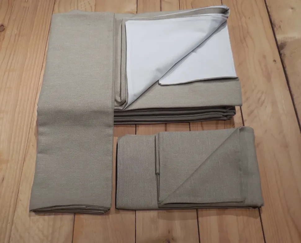 LETTO Set copripiumino lino ecru molteni home Molteni & c in OFFERTA OUTLET