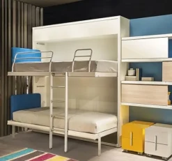 Letto singolo a scomparsa in legno KALI DUO 2200 di Clei