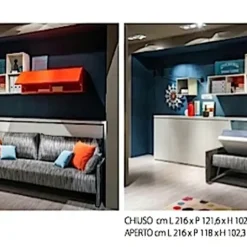 Letto singolo a scomparsa Kali sofa'90 Clei a prezzo ribassato