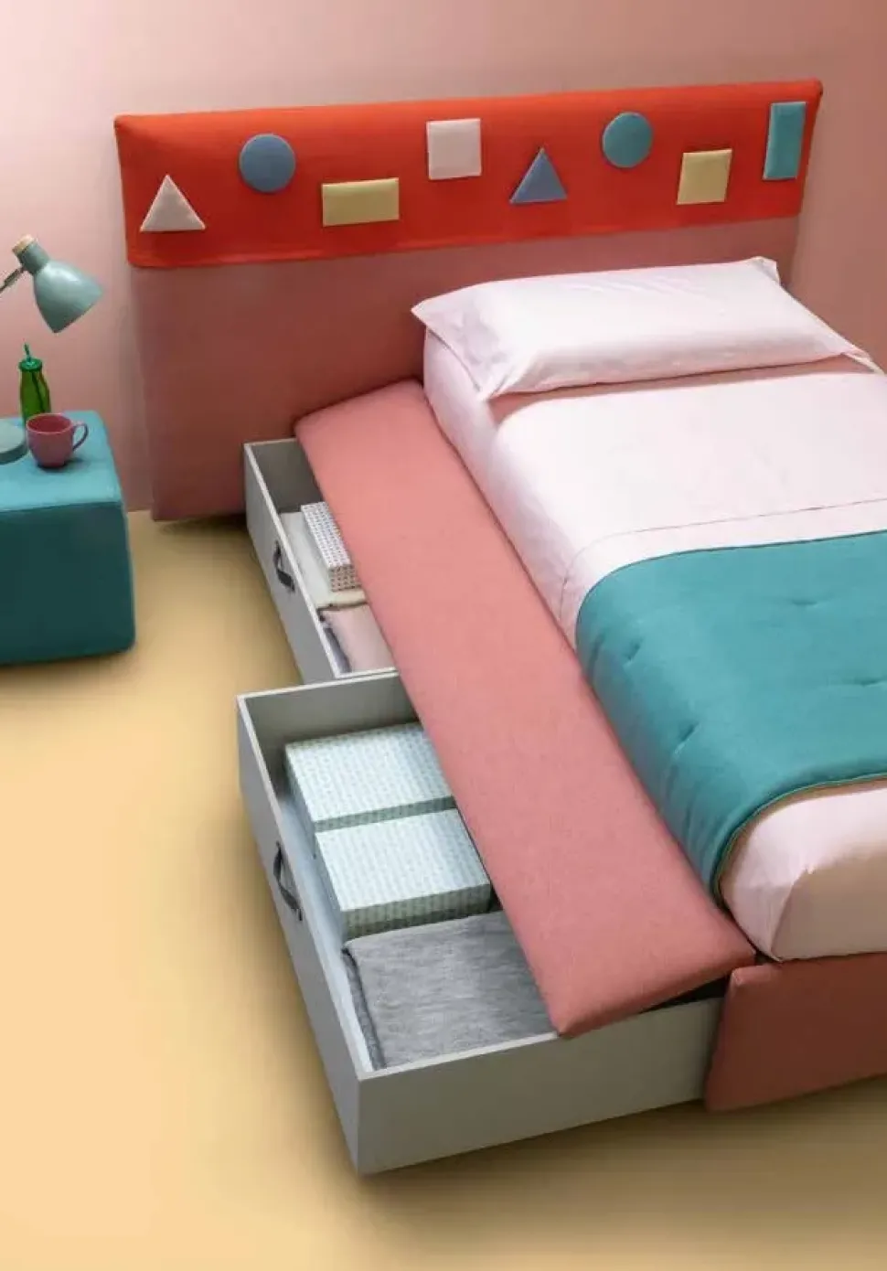 Letto singolo con giroletto Plain Samoa a prezzo scontato