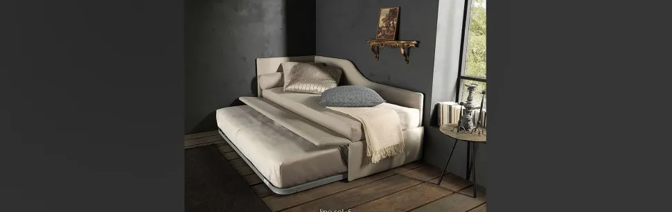 Letto singolo con giroletto Line Bolzan a prezzo ribassato
