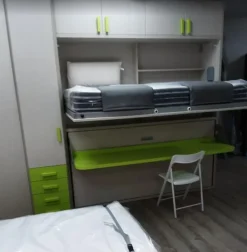 Letto singolo Letto a castello larice verde acido Artigianale con un ribasso IMPERDIBILE