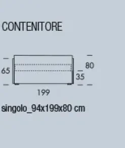 Letto singolo Turchese Nefi con un ribasso del 50%