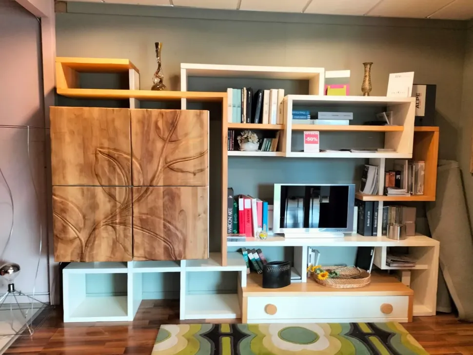 Libreria Artigianale in legno a prezzo Outlet: scopri Mobile artigianale in legno massello