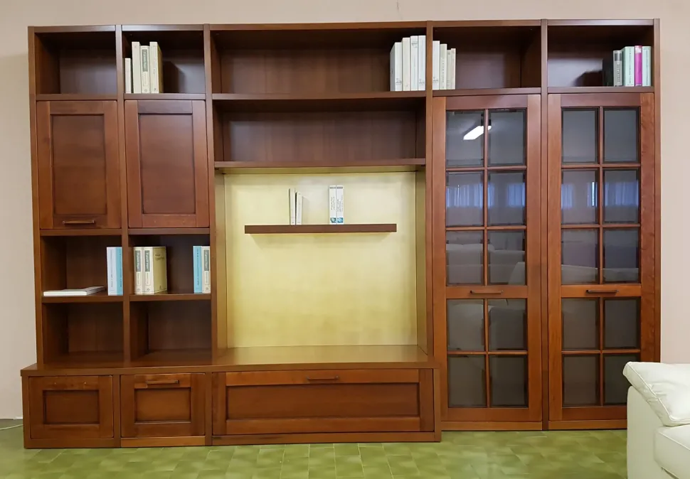 Libreria Borgo rio di Tempor impiallacciato noce