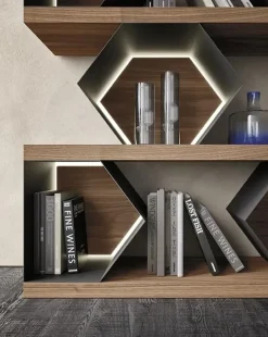 Libreria Esagono stile design Esagono di Mobilgam scontata
