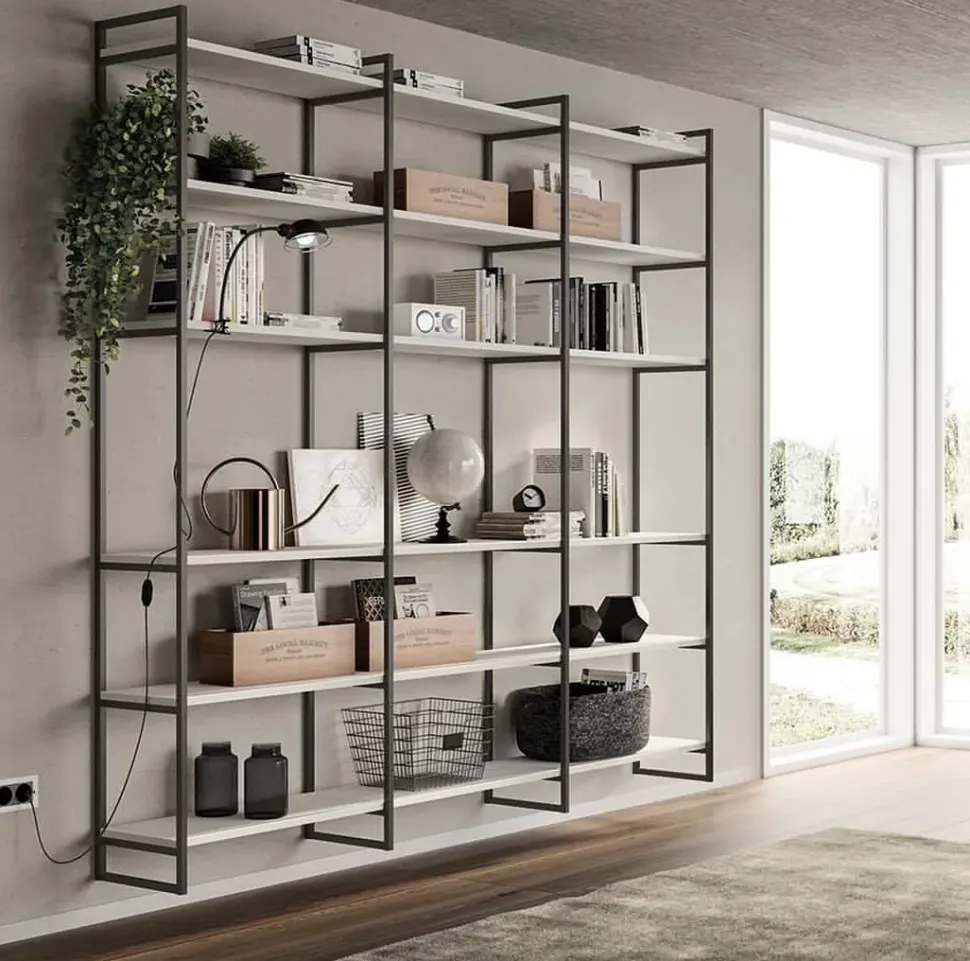 Libreria in stile design Scavolini in laminato materico Offerta Outlet