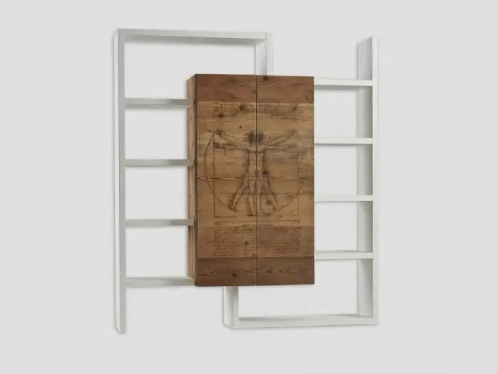 Libreria in stile design Dialma brown in legno Offerta Outlet