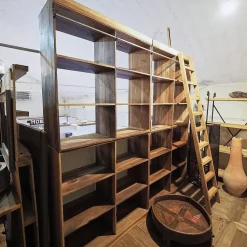 Libreria Libreria  legno con scala  Outlet etnico in stile moderno a prezzi convenienti