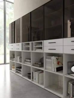Libreria Living 553 in stile moderno di Giessegi in OFFERTA OUTLET