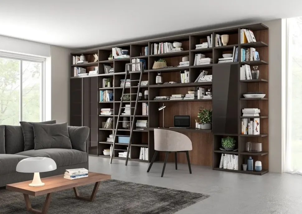 Libreria modello Libreria componibile con scaletta di giessegi proposta nella soluzione-promo sconto 30% di Giessegi a prezzo scontato