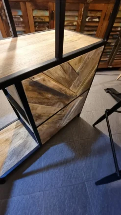 Libreria Outlet etnico in legno scontata -58%: scopri Libreria rennes natural con 2 cassetti