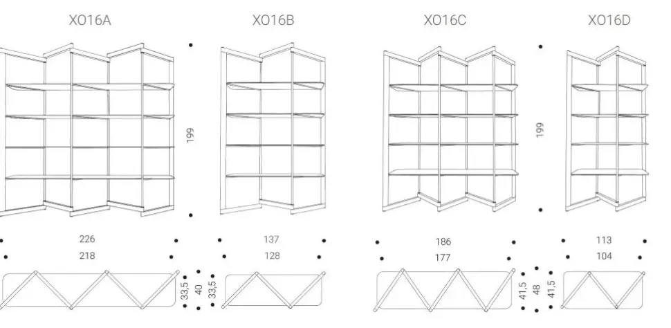 Libreria Panto in stile design di Ozzio in OFFERTA OUTLET affrettati
