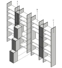 Libreria Qmc024 Imab in stile design a prezzi outlet