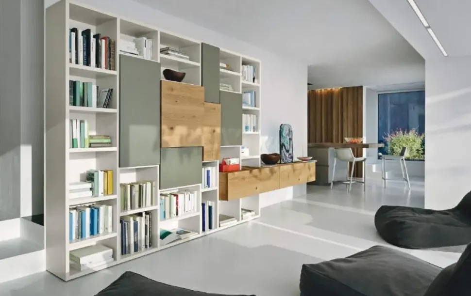 Libreria Sangiacomo in laccato opaco a prezzo Outlet: scopri Modo comp m6c71