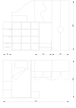 Linea D Cameretta Letto a castello in composizione